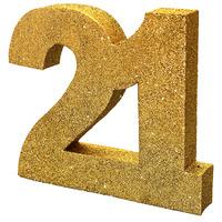 Gold Glitter Number Table Decoration 21