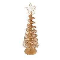 Gold Spiral Tree Christmas Glittered Wire Decoration