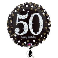 Gold Celebration Age 50 Helium Balloon