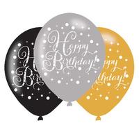 Gold Celebration Happy Birthday Latex Party Balloons
