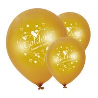 golden anniversary pearlescent latex party balloons