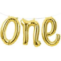 Gold \'One\' Air Fill Balloon Banner