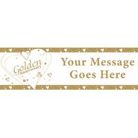 gold anniversary personalised party banner