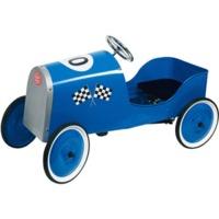 goki nostalgic pedal car metal racer blue 14095
