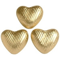 Gold chocolate hearts (Small) - Bulk box of 200