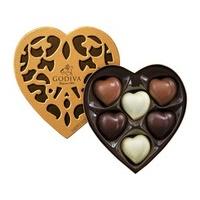 Godiva, Coeur Iconique, 6 Chocolate Hearts Gift Box - Best before: 12th June 2017