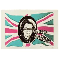 God Save Margaret Thatcher - Pink/Turquoise By Billy Childish & Jamie Reid