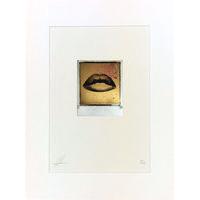 Golden Lips 24ct Gold Leaf Collage By Andrew Millar