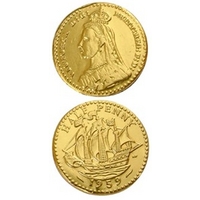 Gold halfpenny chocolate coins - Bag of 100