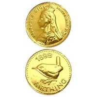 Gold farthing chocolate coins - Bag of 50