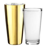Gold Plated Boston Shaker (Tin & Polycarbonate Glass Set)
