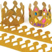 gold glitter foam crowns pack of 15