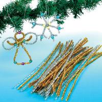 gold amp silver tinsel pipe cleaners per 3 packs