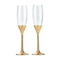Gold Shimmer Wedding Champagne Glasses