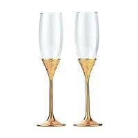 gold shimmer wedding champagne glasses