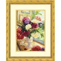 gold counted cross stitch summer bouquet by dimensions 375055