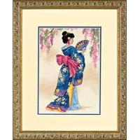 gold petite counted cross stitch elegant geisha by dimensions 375059