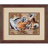 Gold Petite Counted Cross Stitch Beguiling Tiger by Dimensions 375062