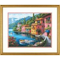 Gold Counted Cross Stitch Lakeside Village by Dimensions 375089