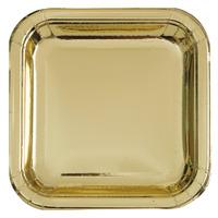 Gold Paper Plates - Square