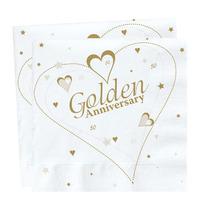 Golden Anniversary Paper Party Napkins