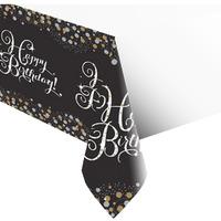 gold celebration plastic party table cover