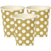 Gold Polka Paper Party Cups