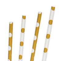 Gold Polka Paper Party Straws