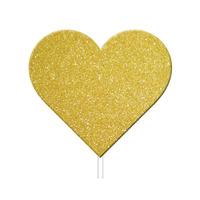 Gold Glitter Heart Cupcake Toppers