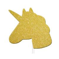 Gold Glitter Unicorn Cupcake Toppers