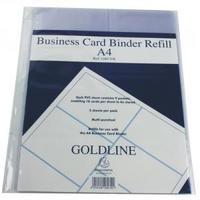 Goldline Business Card Binder Refill A4 Pack of 5 GBC9R