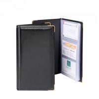 Goldline Black Deluxe Stitched Business Card Holder 96 Card Capacity