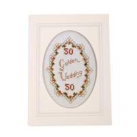 Golden Wedding Anniversary Cross Stitch Card Kit
