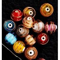 Gold Spiral Glass Beads