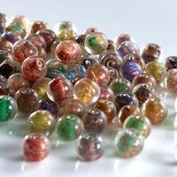 gold sparkle glass beads