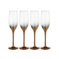 Gold Ombre Champagne Flutes Set of 4