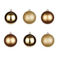 Gold Assorted Baubles Pack of 6
