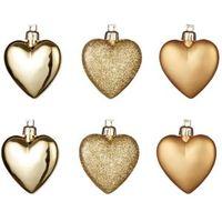 Gold Heart Tree Decoration Pack of 6