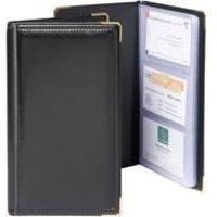 Goldline Business Card Holder Deluxe Stitched Black Capacity