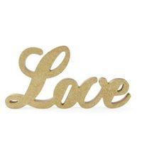 Gold Glitter Love MDF Ornament