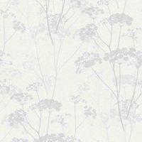 Gold Ophelia Grey Floral Glitter Wallpaper