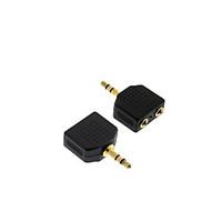 gold plated 35mm audio splitter 1 male to 2 female 35mm audio jack spl ...