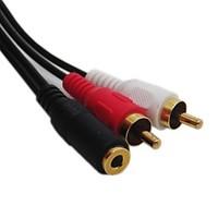 gold 35mm 18 female mini jack to 2 male rca cable 025m