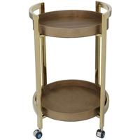 Gold Faux Lizard Skin 2 Tier Drinks Trolley