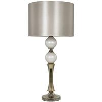 gold sphere table lamp with champagne faux snakeskin shade