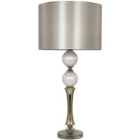 Gold Sphere Table Lamp with Champagne Faux Snakeskin Shade