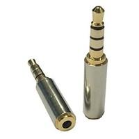 gold 35mm male to 25mm female stereo audio headphone mic adapter conve ...