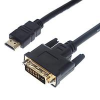 Gold HDMI To DVI Cable 5FT for HDTV PC Moitor LCD (1.5M, Black)