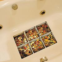 Gold 3D Bathroom Non-Slip Stickers The Floor Tile Individuality Decorative Stickers