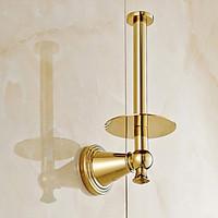 Gold-Plated Fishinging Bathroom Accessories Solid Brass Material Toilet Paper Holders